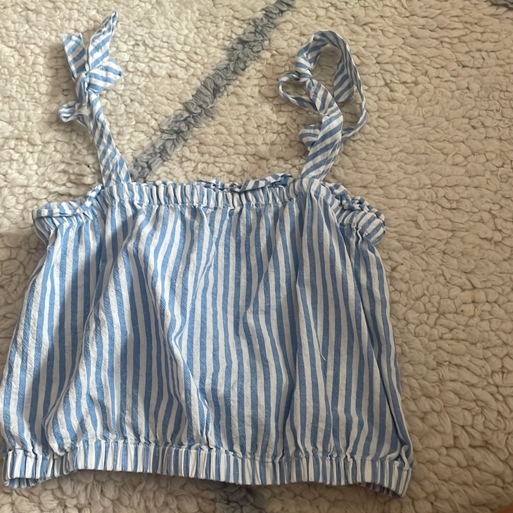 cutest blue stripe tie top